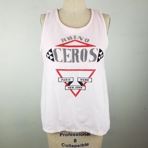 Vintage Rhinoceros Sportswear Pink Sleeveless Top